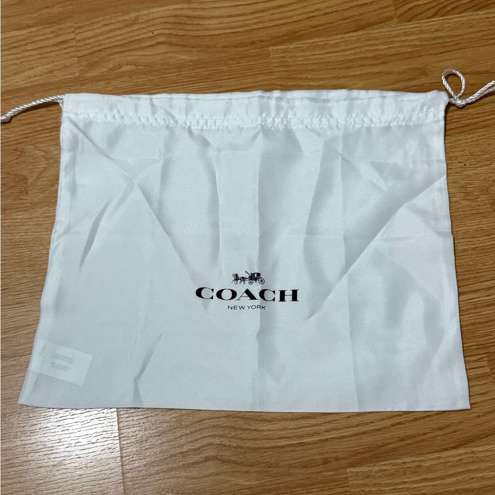 Coach White Drawstring Dust Bag